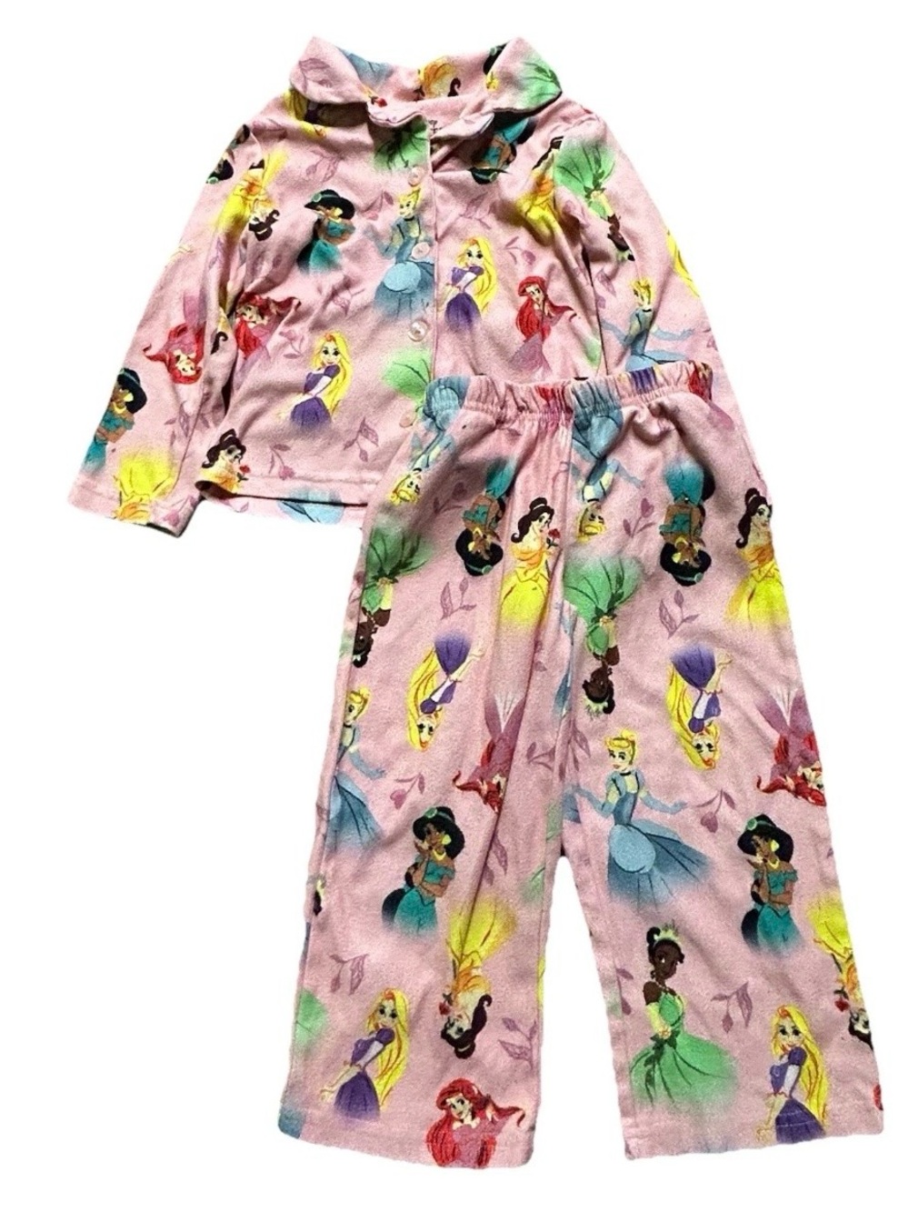Toddler Girl Disney Princess Pajamas Set Nightgown Size 4T Cinderella Ariel - Picture 2 of 4